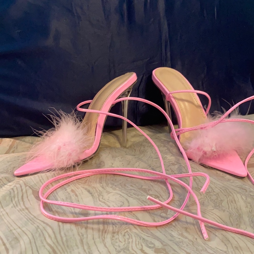 Brand new hot pink lace up shoes